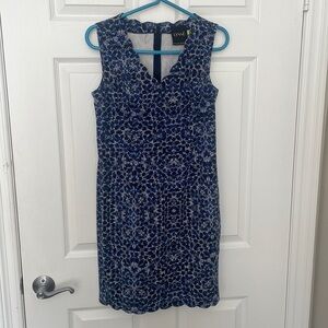 Lyssé Blue and White Midi Dress - XS
